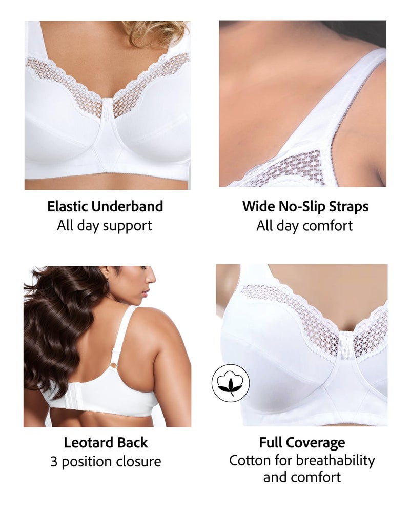 Exquisite Form Womens 5100535 Bra, White, 42D US - Image 3